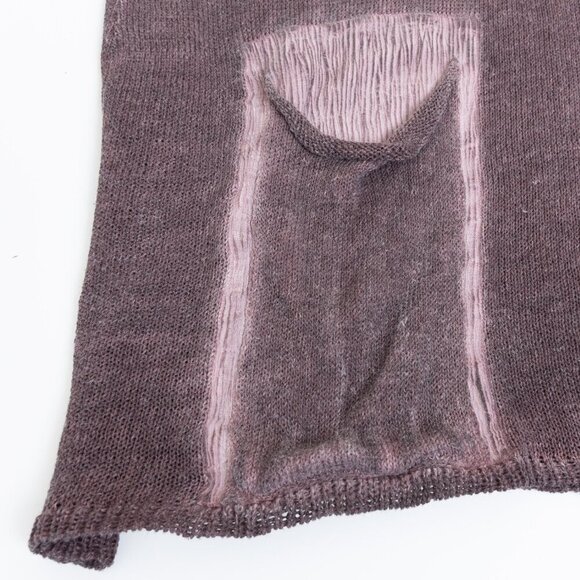 Grizas Washed Linen Sweater Oversized Purple Brown Lagenlook Boho - Picture 8 of 16